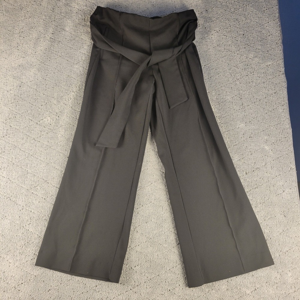 Nicole Miller Pants Womens L Black Wide Leg Pull On Loose Flowy Relaxed Flare
